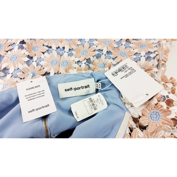 SELF-PORTRAIT Pink 3D Off-Shoulder Lace Mini - Picture 5 of 8